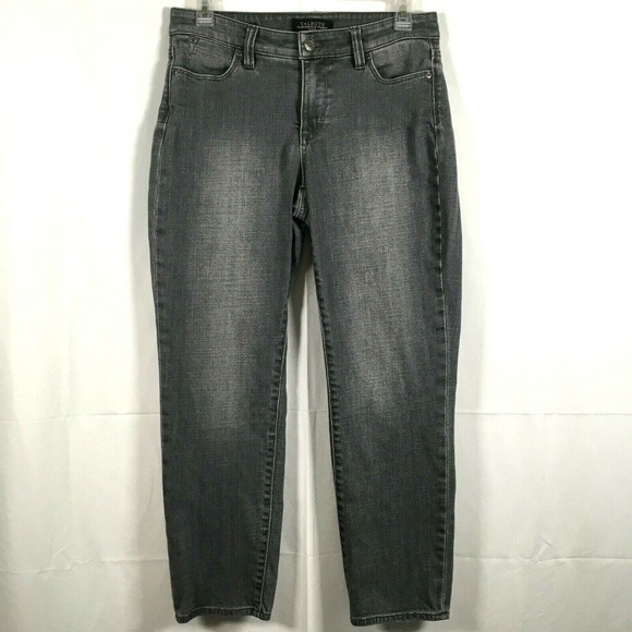 Talbots Jeans Womens Sz 4P‎ Petite Gray Flawless Five Pocket Curvy Slim Ankle - Picture 1 of 10
